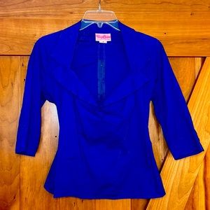 Pinup couture excellent use quality stunningly beautiful lapis lazuli color top